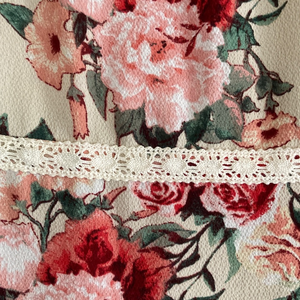 Chris McLaughlin Floral Print Dress with Ruffle Sleeves Size 14 - Picture 6 of 7